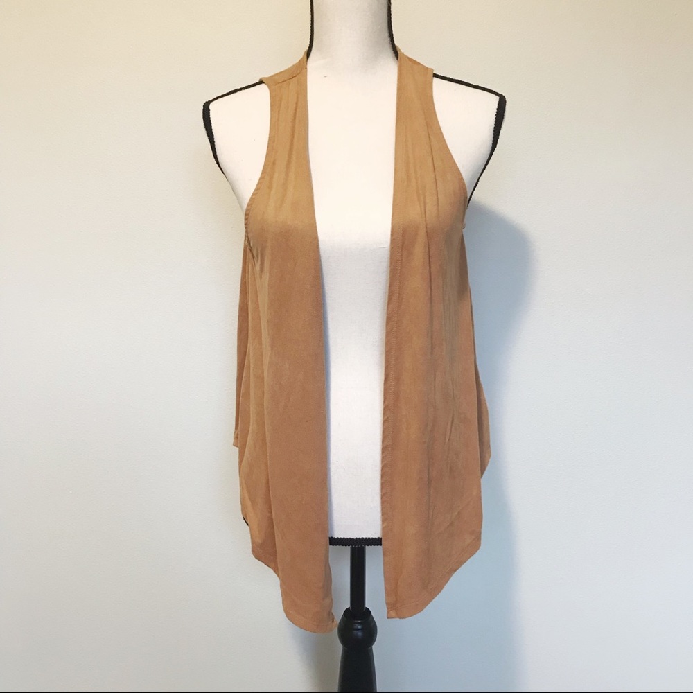 Self Esteem Sleeveless Open Front Cardigan